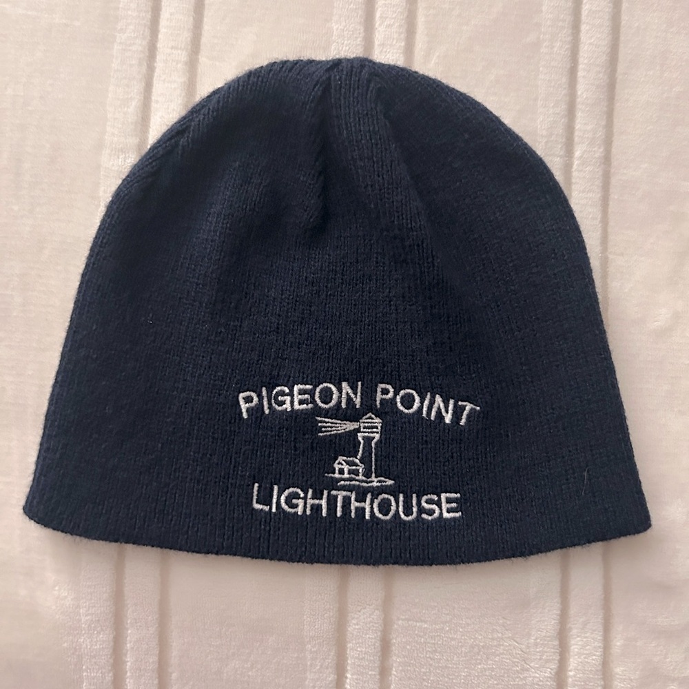 Navy Blue and White Lighthouse Beanie​​​​​​​​